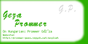 geza prommer business card